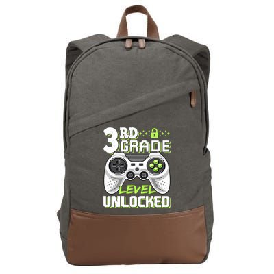 3rd Grade Level Unlocked For Back To School Cotton Canvas Backpack
