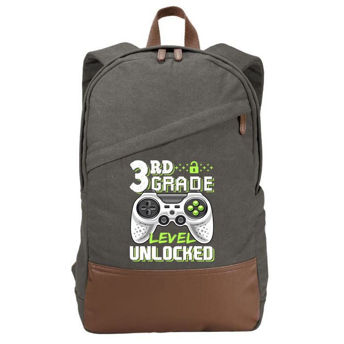 3rd Grade Level Unlocked For Back To School Cotton Canvas Backpack