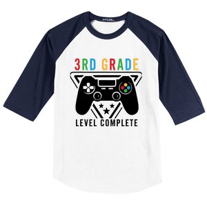 3rd Grade Level Complete Gamer Boy Graduation Gifts Baseball Sleeve Shirt