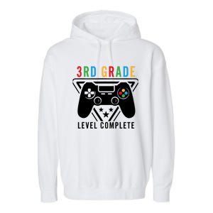 3rd Grade Level Complete Gamer Boy Graduation Gifts Garment-Dyed Fleece Hoodie