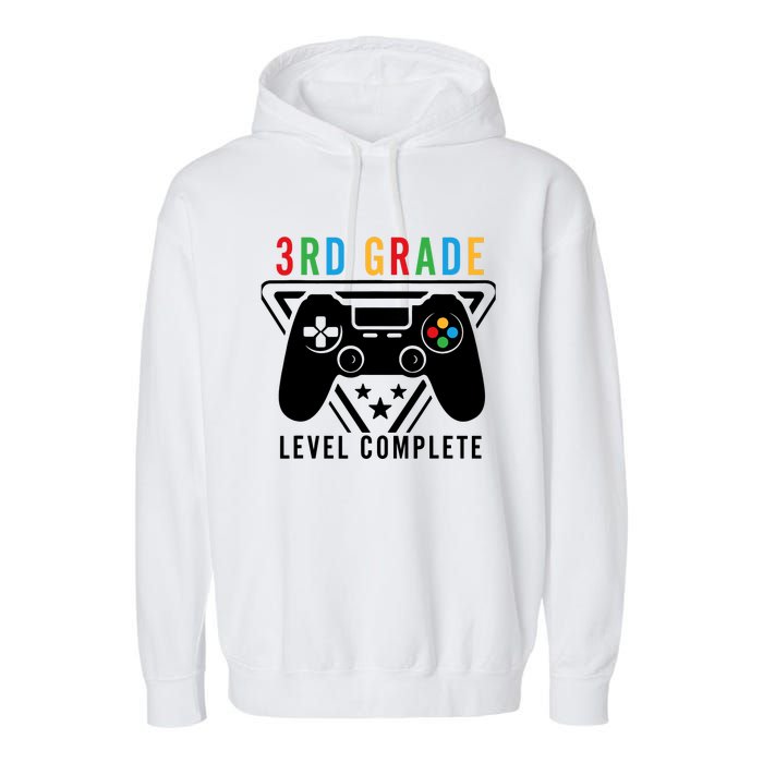 3rd Grade Level Complete Gamer Boy Graduation Gifts Garment-Dyed Fleece Hoodie