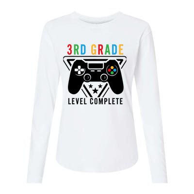 3rd Grade Level Complete Gamer Boy Graduation Gifts Womens Cotton Relaxed Long Sleeve T-Shirt