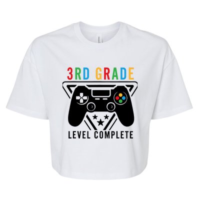 3rd Grade Level Complete Gamer Boy Graduation Gifts Bella+Canvas Jersey Crop Tee