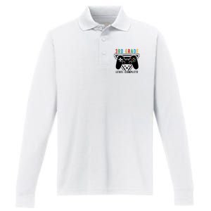 3rd Grade Level Complete Gamer Boy Graduation Gifts Performance Long Sleeve Polo