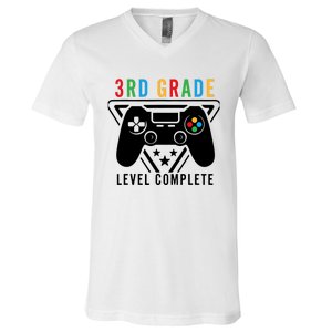 3rd Grade Level Complete Gamer Boy Graduation Gifts V-Neck T-Shirt