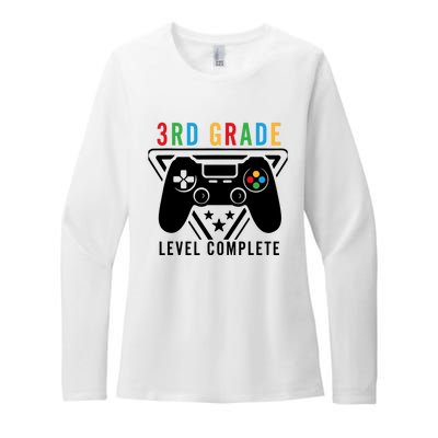 3rd Grade Level Complete Gamer Boy Graduation Gifts Womens CVC Long Sleeve Shirt