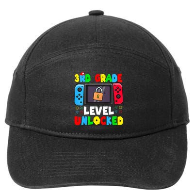 3rd Grade Level Unlocked Back To School First Day Gamer Boy 7-Panel Snapback Hat