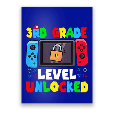 3rd Grade Level Unlocked Back To School First Day Gamer Boy Poster