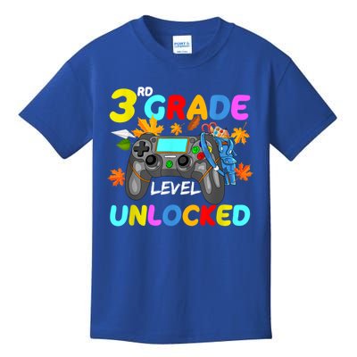 3Rd Grade Level Unlocked Game On 3Rd Grade Back To School Great Gift Kids T-Shirt