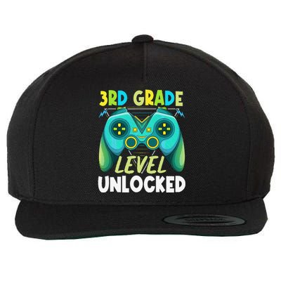 3rd Grade Level Unlocked First Day Back To School Wool Snapback Cap