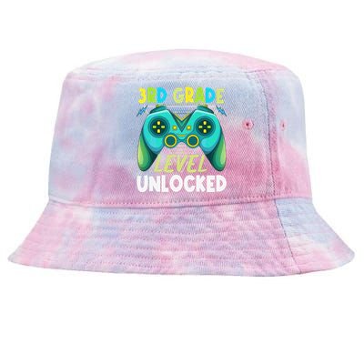 3rd Grade Level Unlocked First Day Back To School Tie-Dyed Bucket Hat