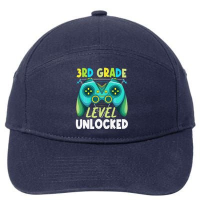 3rd Grade Level Unlocked First Day Back To School 7-Panel Snapback Hat