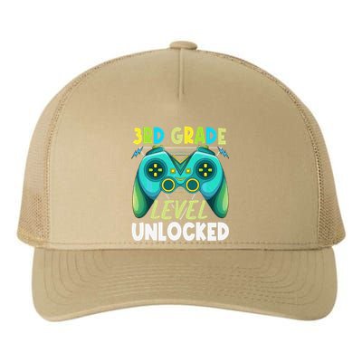 3rd Grade Level Unlocked First Day Back To School Yupoong Adult 5-Panel Trucker Hat