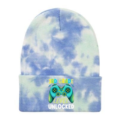 3rd Grade Level Unlocked First Day Back To School Tie Dye 12in Knit Beanie