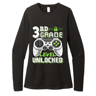 3rd Grade Level Unlocked Video Game Back To School Boy Womens CVC Long Sleeve Shirt