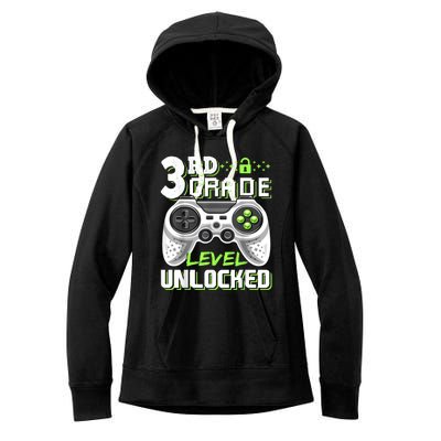 3rd Grade Level Unlocked Video Game Back To School Boy Women's Fleece Hoodie