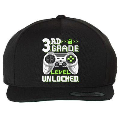 3rd Grade Level Unlocked Video Game Back To School Boy Wool Snapback Cap