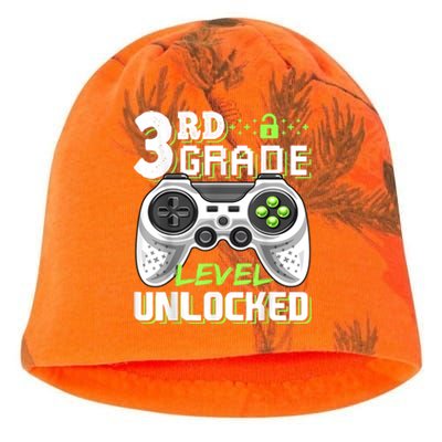 3rd Grade Level Unlocked Video Game Back To School Boy Kati - Camo Knit Beanie