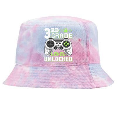 3rd Grade Level Unlocked Video Game Back To School Boy Tie-Dyed Bucket Hat