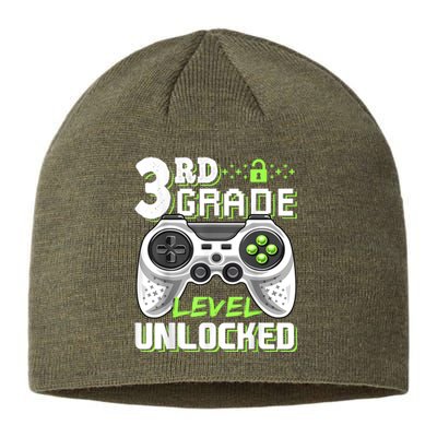 3rd Grade Level Unlocked Video Game Back To School Boy Sustainable Beanie