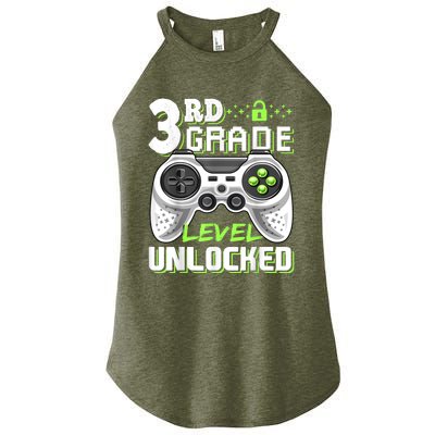 3rd Grade Level Unlocked Video Game Back To School Boy Women's Perfect Tri Rocker Tank