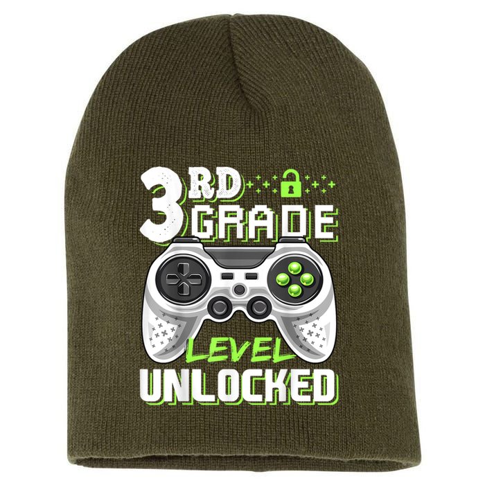 3rd Grade Level Unlocked Video Game Back To School Boy Short Acrylic Beanie