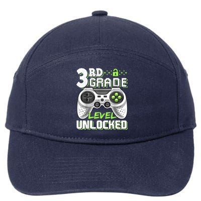 3rd Grade Level Unlocked Video Game Back To School Boy 7-Panel Snapback Hat