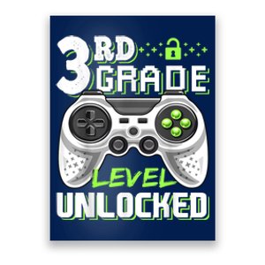 3rd Grade Level Unlocked Video Game Back To School Boy Poster