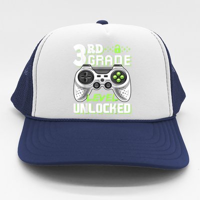 3rd Grade Level Unlocked Video Game Back To School Boy Trucker Hat