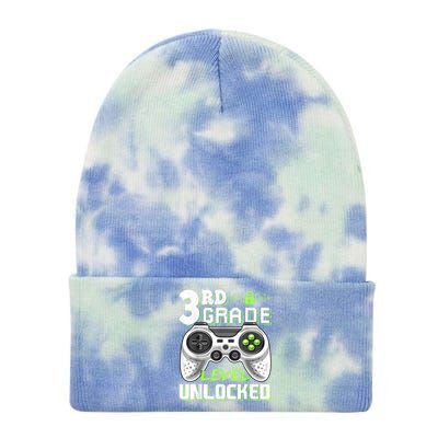 3rd Grade Level Unlocked Video Game Back To School Boy Tie Dye 12in Knit Beanie