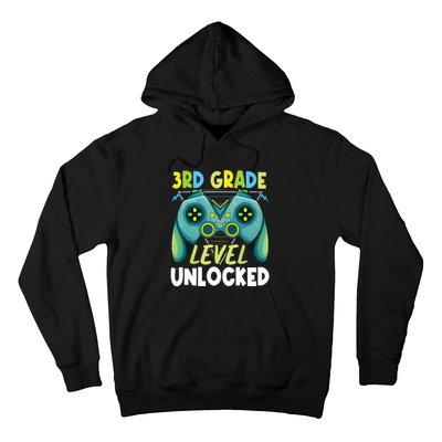 3rd Grade Level Unlocked First Day Back To School Boy Hoodie