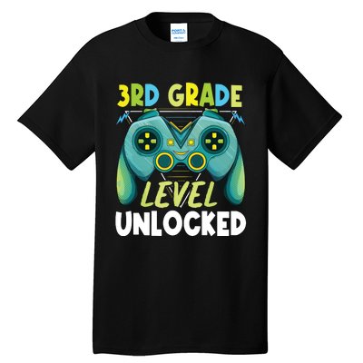 3rd Grade Level Unlocked First Day Back To School Boy Tall T-Shirt