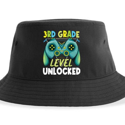 3rd Grade Level Unlocked First Day Back To School Boy Sustainable Bucket Hat