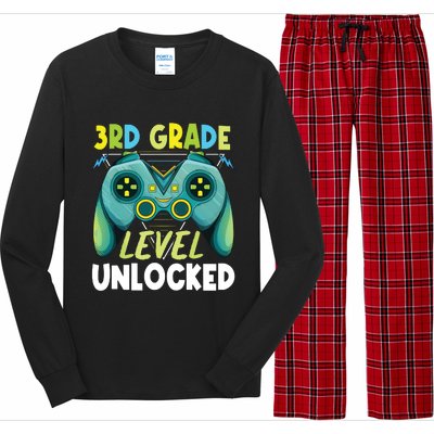 3rd Grade Level Unlocked First Day Back To School Boy Long Sleeve Pajama Set