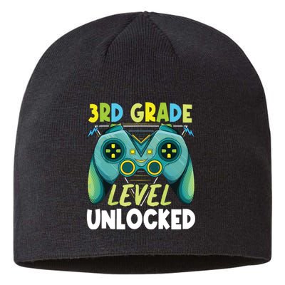 3rd Grade Level Unlocked First Day Back To School Boy Sustainable Beanie