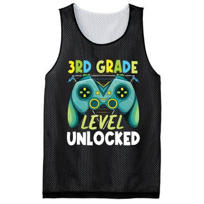 3rd Grade Level Unlocked First Day Back To School Boy Mesh Reversible Basketball Jersey Tank