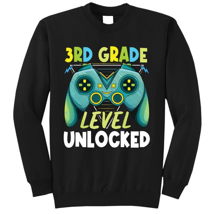 3rd Grade Level Unlocked First Day Back To School Boy Tall Sweatshirt