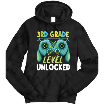 3rd Grade Level Unlocked First Day Back To School Boy Tie Dye Hoodie