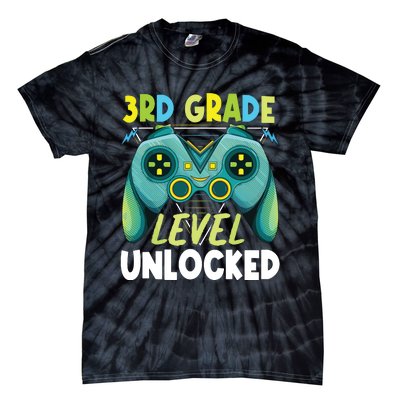 3rd Grade Level Unlocked First Day Back To School Boy Tie-Dye T-Shirt