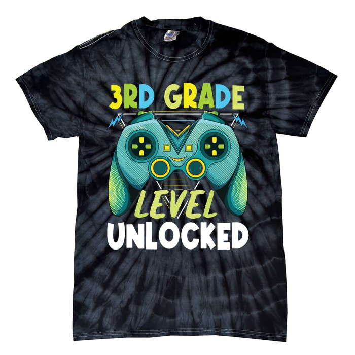 3rd Grade Level Unlocked First Day Back To School Boy Tie-Dye T-Shirt