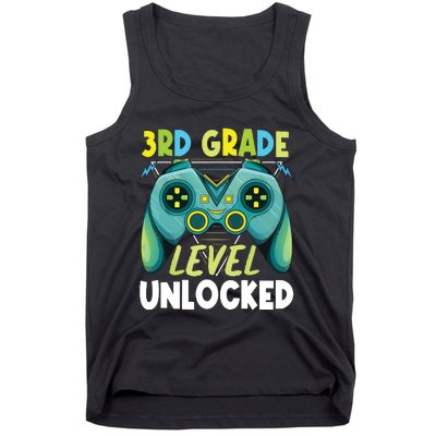 3rd Grade Level Unlocked First Day Back To School Boy Tank Top