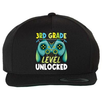 3rd Grade Level Unlocked First Day Back To School Boy Wool Snapback Cap