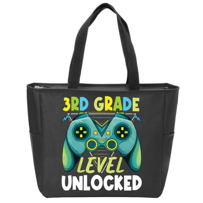 3rd Grade Level Unlocked First Day Back To School Boy Zip Tote Bag