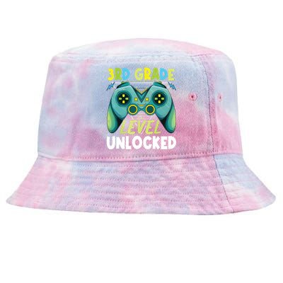 3rd Grade Level Unlocked First Day Back To School Boy Tie-Dyed Bucket Hat