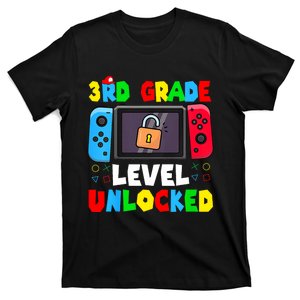 3rd Grade Level Unlocked Back To School First Day Gamer T-Shirt