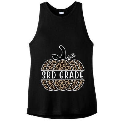 3rd Grade Leopard Pumpkin Ladies PosiCharge Tri-Blend Wicking Tank