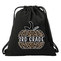 3rd Grade Leopard Pumpkin Drawstring Bag