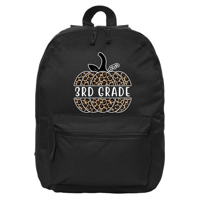 3rd Grade Leopard Pumpkin 16 in Basic Backpack