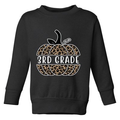 3rd Grade Leopard Pumpkin Toddler Sweatshirt