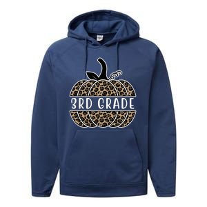 3rd Grade Leopard Pumpkin Performance Fleece Hoodie